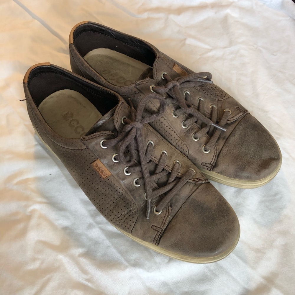 🏈ECCO men’s brown leather tennis shoes sz 45 - Picture 8 of 8